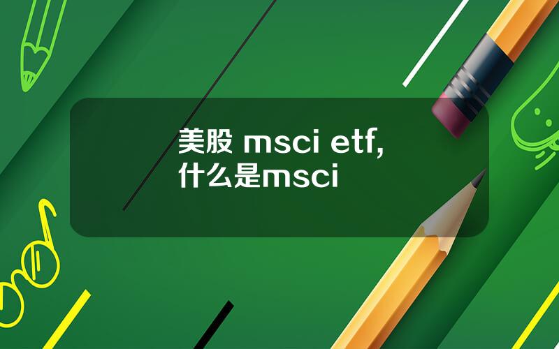 美股 msci etf,什么是msci